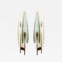 Max Ingrand Pair of Green Dalia Sconces by Max Ingrand for Fontana Arte - 2502502