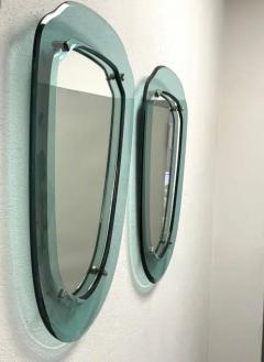 Max Ingrand Pair of Italian Midcentury Blue Green Glass Mirrors Max Ingrand Fontana Arte - 4116808