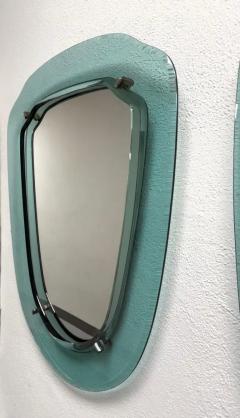 Max Ingrand Pair of Italian Midcentury Blue Green Glass Mirrors Max Ingrand Fontana Arte - 4116811