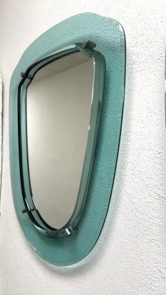 Max Ingrand Pair of Italian Midcentury Blue Green Glass Mirrors Max Ingrand Fontana Arte - 4116817