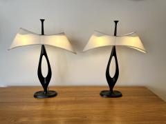 Max Ingrand Pair of Lamps Cast Metal by Max Ingrand for Fontana Arte Italy 1950s - 3087795