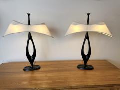 Max Ingrand Pair of Lamps Cast Metal by Max Ingrand for Fontana Arte Italy 1950s - 3087804