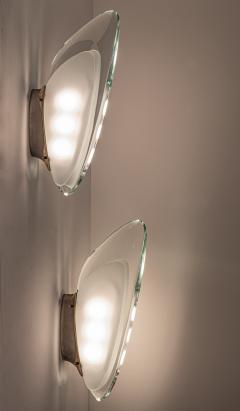 Max Ingrand Pair of Mod 1552 Glass Appliques by Max Ingrand for Fontana Arte Italy c 1956 - 3893925