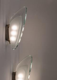 Max Ingrand Pair of Mod 1552 Glass Appliques by Max Ingrand for Fontana Arte Italy c 1956 - 3893926