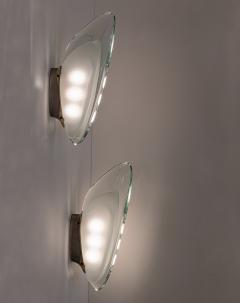 Max Ingrand Pair of Mod 1552 Glass Appliques by Max Ingrand for Fontana Arte Italy c 1956 - 3893932