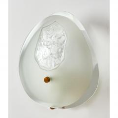 Max Ingrand Pair of Oval Glass Sconces for Fontana Arte - 290282