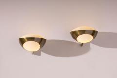 Max Ingrand Pair of brass and glass Wall Sconces Model 1936 by Max Ingrand for Fontana Arte - 4486852