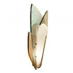 Max Ingrand Rare Amber and Turquoise Glass Sconces by Max Ingrand for Fontana Arte - 3252999