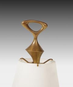 Max Ingrand Rare Pair Table Lamps in Opaline Glass Gilt Brass by Max Ingrand - 3793169