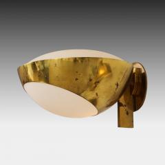 Max Ingrand Rare Pair of Large Brass and Satin Glass Sconces Model 1963 by Max Ingrand - 3461157