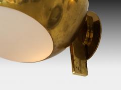 Max Ingrand Rare Pair of Large Brass and Satin Glass Sconces Model 1963 by Max Ingrand - 3461160