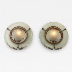 Max Ingrand Rare Pair of Round Glass Sconces Model 10 004 by Max Ingrand - 3962591