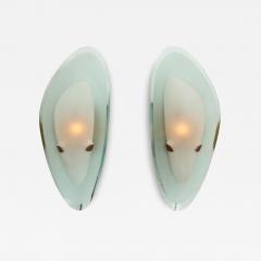 Max Ingrand Rare Pair of Sconces in Glass and Brass - 2775716