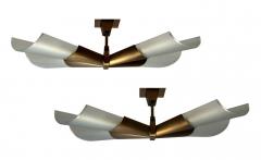 Max Ingrand Rare Pair of X Form Flush Mount by Max Ingrand for Fontana Arte - 4603656
