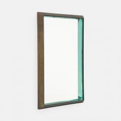 Max Ingrand Rare Rectangular Brass and Colored Glass Mirror Model 2172A - 4397383