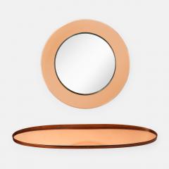 Max Ingrand Rare Round Rose Glass Mirror Model 1669 Wall Console by Max Ingrand - 4732867