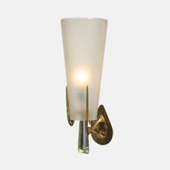 Max Ingrand Rare Single Sconce in Satin Glass and Brass by Max Ingrand - 4368194