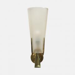 Max Ingrand Rare Single Sconce in Satin Glass and Brass by Max Ingrand - 4368198