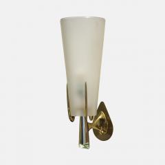 Max Ingrand Rare Single Sconce in Satin Glass and Brass by Max Ingrand - 4368200