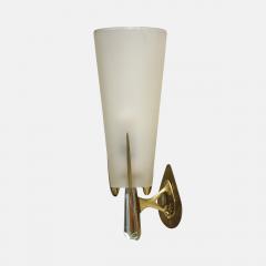 Max Ingrand Rare Single Sconce in Satin Glass and Brass by Max Ingrand - 4368201