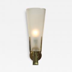 Max Ingrand Rare Single Sconce in Satin Glass and Brass by Max Ingrand - 4369345