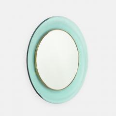 Max Ingrand Round Blue Green Beveled Glass Wall Mirror Model 1669 by Max Ingrand - 4732855