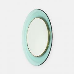Max Ingrand Round Blue Green Beveled Glass Wall Mirror Model 1669 by Max Ingrand - 4732858