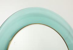 Max Ingrand Round Blue Green Beveled Glass Wall Mirror Model 1669 by Max Ingrand - 4732859