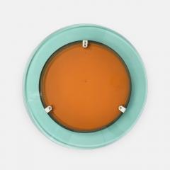 Max Ingrand Round Blue Green Beveled Glass Wall Mirror Model 1669 by Max Ingrand - 4732864
