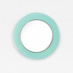 Max Ingrand Round Blue Green Beveled Glass Wall Mirror Model 1669 by Max Ingrand - 4732901