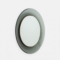 Max Ingrand Round Smoked Beveled Glass Wall Mirror Model 1669 by Max Ingrand - 4732836