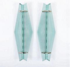 Max Ingrand Set of Four Glass Chrome Fontana Arte Wall Sconces Max Ingrand 1950s - 4702961