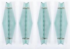 Max Ingrand Set of Four Glass Chrome Fontana Arte Wall Sconces Max Ingrand 1950s - 4702964