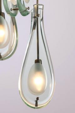 Max Ingrand Three Light Pendant in Green Nilo Glass by Max Ingrand Fontana Arte 1960s - 4486797