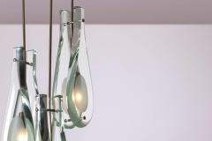 Max Ingrand Three Light Pendant in Green Nilo Glass by Max Ingrand Fontana Arte 1960s - 4486804