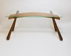 Max Kment Max Kment Mid Century Coffee Occasional Side Table Maple Rope Austria 1950s - 4064789