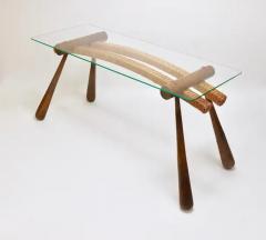 Max Kment Max Kment Mid Century Coffee Occasional Side Table Maple Rope Austria 1950s - 4064801