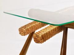 Max Kment Max Kment Mid Century Coffee Occasional Side Table Maple Rope Austria 1950s - 4064886