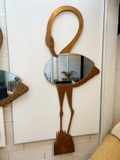 Max Papiri Pair of Flamingo Wood Mirror by Max Papiri Italy 1970s - 1729207