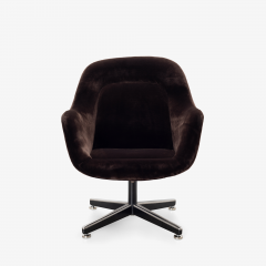 Max Pearson Max Pearson for Knoll Executive Lounge Chair in Plush Brown Italian Velvet - 3000390