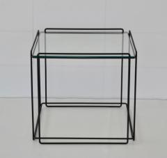 Max Sauze Mid Century Wrought Iron and Glass Side Table - 834601