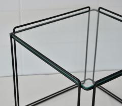 Max Sauze Mid Century Wrought Iron and Glass Side Table - 834602