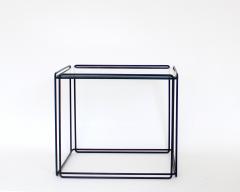 Max Sauze Pair of Max Sauze Isoceles Black Metal and Glass Side Tables or Coffee Tables - 2100712