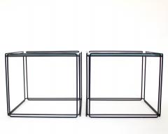 Max Sauze Pair of Max Sauze Isoceles Black Metal and Glass Side Tables or Coffee Tables - 2100718