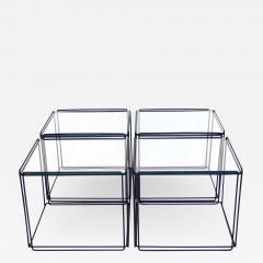 Max Sauze Two Pair of Max Sauze Isocele French Black Enameled Steel Coffee or Side Tables - 1173439