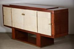 Maxime Old French Art Deco Cabinet by Maxime Old Rosewood with Parchment Doors - 1578416