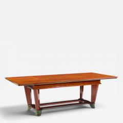 Maxime Old Maxime Old Art Deco French Cherrywood and Copper Dining Table - 4680250