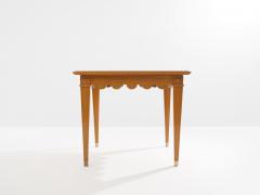 Maxime Old Maxime Old French oak wood brass green suede game table 1940 - 4599297