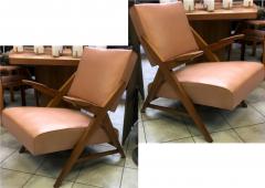 Maxime Old Maxime Old Style pair of slender 50s french lounge chairs - 1245200