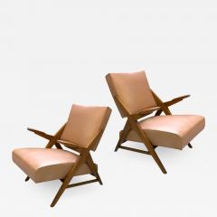 Maxime Old Maxime Old Style pair of slender 50s french lounge chairs - 1246298